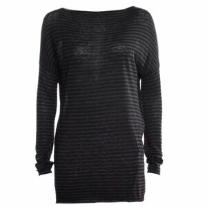 Vince Charcoal and Black Striped Top Size L - NWT